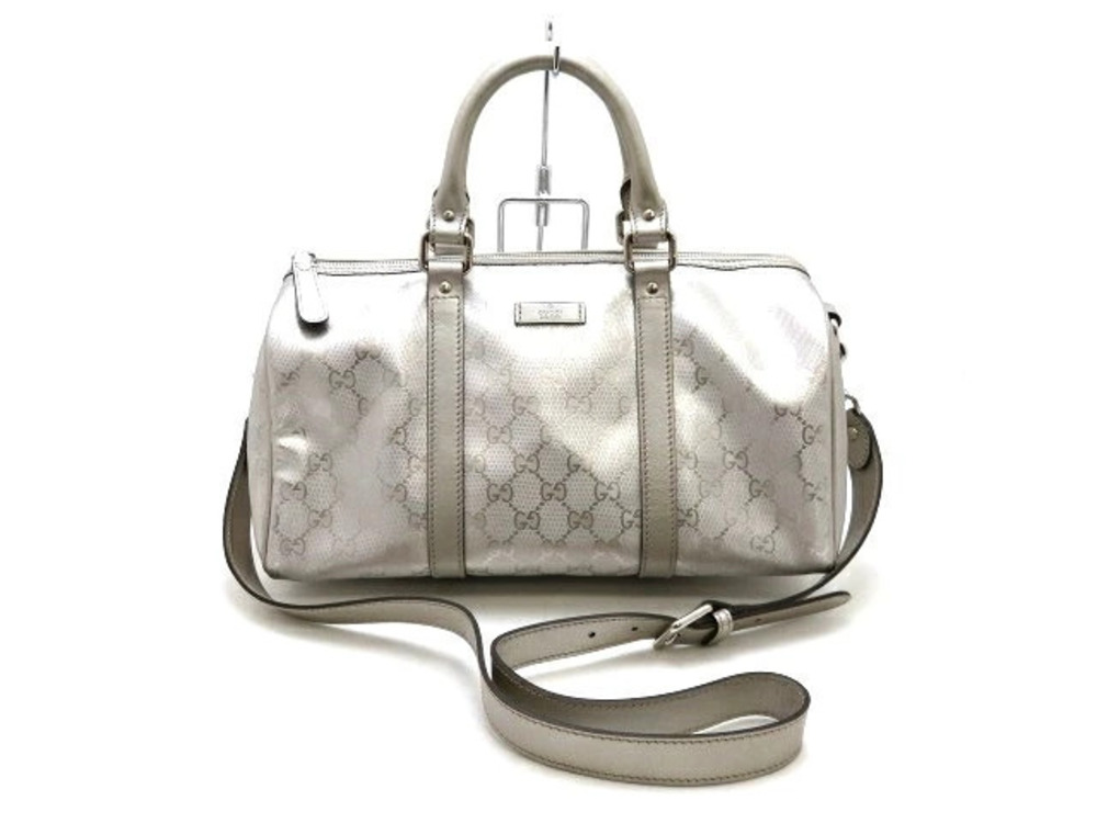 Gucci shoulder bag GG Imprime canvas silver